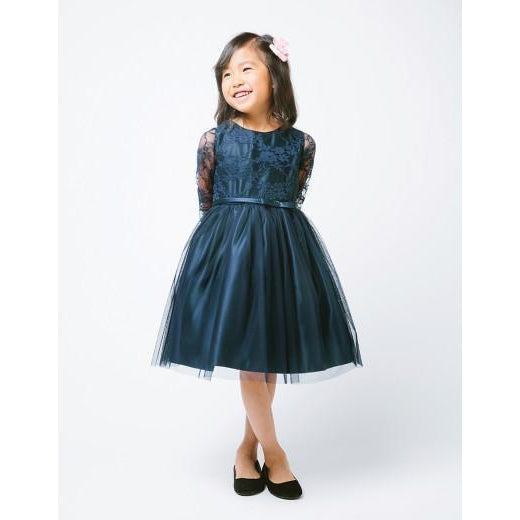Sweet Kids Flower Girls Lace Sleeve Dress